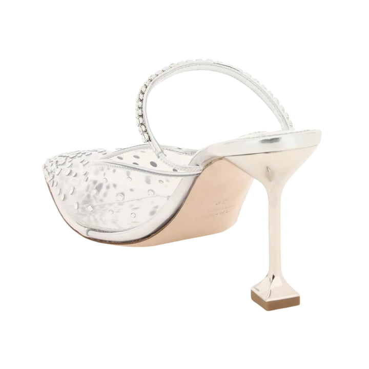 Miu Miu Vinyl Mules With Crystals