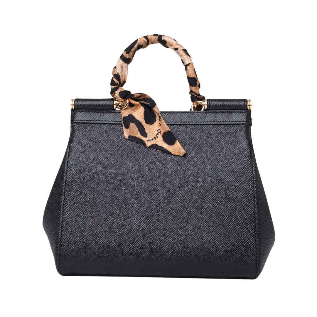 Dolce & Gabbana  Black Mini Sicily Top-Handle Bag