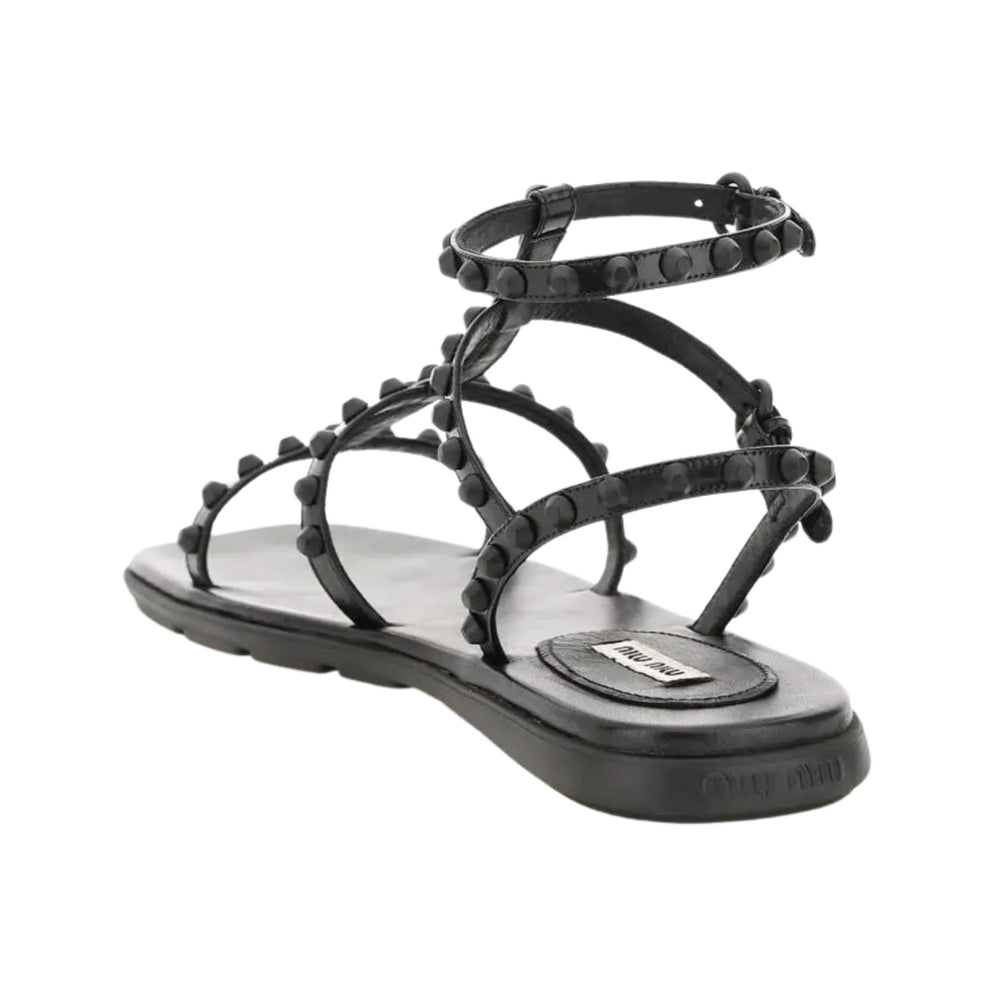 Miu Miu Leather Gladiator Sandals Womens Style : 5x735d_ulw